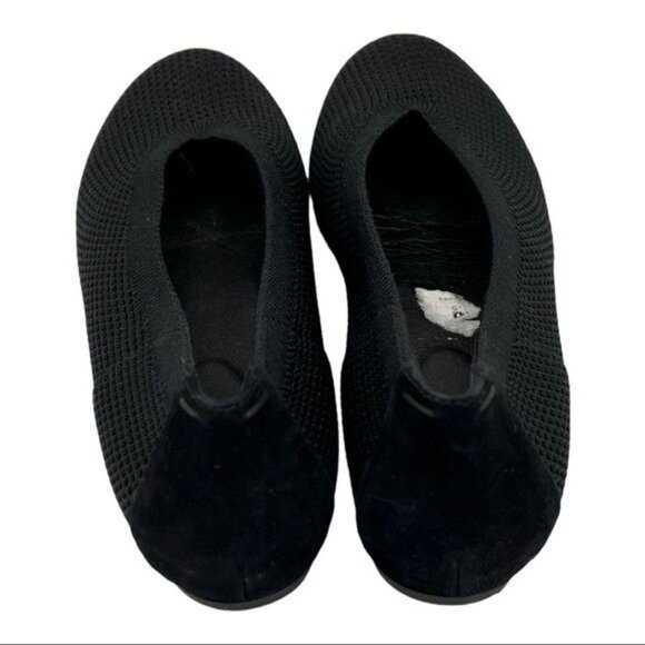 EILEEN FISHER Black Stretch Mesh Woven Fabric Flat Shoes Size 6.5 - Picture 3 of 13